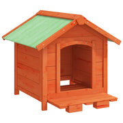 Hundgård brun 65x65x61,5 cm massiv furu