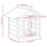 Hundgård brun 65x65x61,5 cm massiv furu