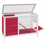 Kaninbur röd 103x44x69,5 cm massiv furu