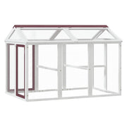 Utomhusbur brun 141x94x104 cm massiv furu
