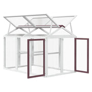 Utomhusbur brun 141x94x104 cm massiv furu