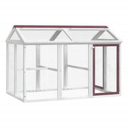 Utomhusbur brun 141x94x104 cm massiv furu