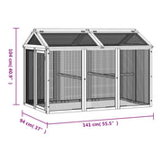 Utomhusbur brun 141x94x104 cm massiv furu