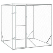 Hundgård för utomhusbruk silver 2x2x2 m galvaniserat stål