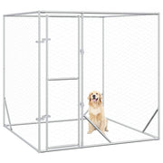 Hundgård för utomhusbruk silver 2x2x2 m galvaniserat stål