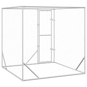 Hundgård för utomhusbruk silver 2x2x2 m galvaniserat stål