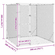 Hundgård för utomhusbruk silver 2x2x2 m galvaniserat stål