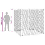 Hundgård för utomhusbruk silver 2x2x2 m galvaniserat stål
