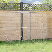 Hundgård för utomhusbruk silver 2x2x2 m galvaniserat stål