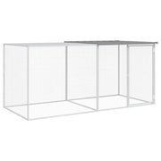 Hönsbur med tak ljusgrå 203x98x90 cm galvaniserat stål
