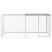 Hönsbur med tak ljusgrå 203x98x90 cm galvaniserat stål