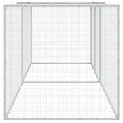 Hönsbur med tak ljusgrå 203x98x90 cm galvaniserat stål