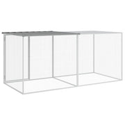 Hönsbur med tak ljusgrå 203x98x90 cm galvaniserat stål