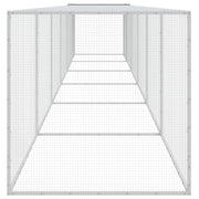 Hönsbur med tak ljusgrå 603x98x90 cm galvaniserat stål