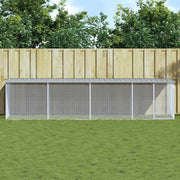 Hönsbur med tak ljusgrå 403x98x90 cm galvaniserat stål
