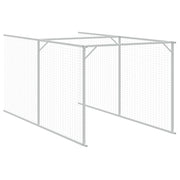 Hundkoja med tak ljusgrå 117x1017x123 cm galvaniserat stål