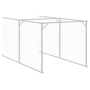 Hundkoja med gård antracit 110x405x110 cm galvaniserat stål