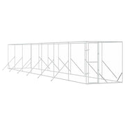 Hundgård för utomhusbruk silver 2x14x2 m galvaniserat stål