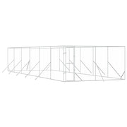 Hundgård för utomhusbruk silver 4x12x2 m galvaniserat stål