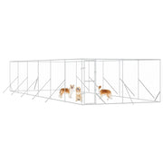 Hundgård för utomhusbruk silver 4x12x2 m galvaniserat stål