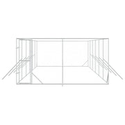 Hundgård för utomhusbruk silver 4x12x2 m galvaniserat stål