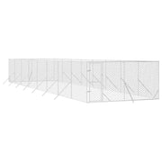 Hundgård för utomhusbruk silver 4x16x2 m galvaniserat stål