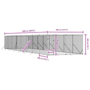 Hundgård för utomhusbruk silver 4x16x2 m galvaniserat stål