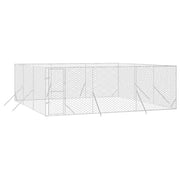 Hundgård för utomhusbruk silver 6x6x2 m galvaniserat stål