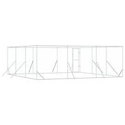 Hundgård för utomhusbruk silver 6x6x2 m galvaniserat stål