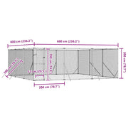 Hundgård för utomhusbruk silver 6x6x2 m galvaniserat stål