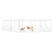Hundgård för utomhusbruk silver 6x10x2 m galvaniserat stål