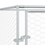 Hundgård för utomhusbruk silver 8x4x2 m galvaniserat stål