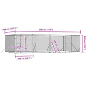 Hundgård för utomhusbruk silver 8x4x2 m galvaniserat stål