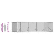Hundgård för utomhusbruk silver 8x4x2 m galvaniserat stål