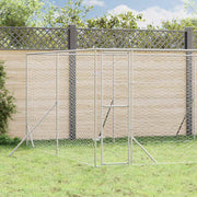 Hundgård för utomhusbruk silver 8x12x2 m galvaniserat stål