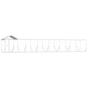 Hundgård med tak silver 14x2x2,5 m galvaniserat stål