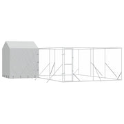Hundgård med tak silver 6x6x2,5 m galvaniserat stål