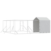 Hundgård med tak silver 6x6x2,5 m galvaniserat stål