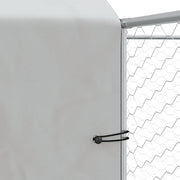 Hundgård med tak silver 6x6x2,5 m galvaniserat stål