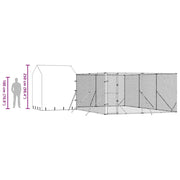 Hundgård med tak silver 6x6x2,5 m galvaniserat stål