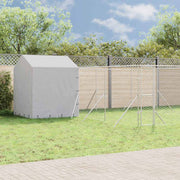 Hundgård med tak silver 6x6x2,5 m galvaniserat stål