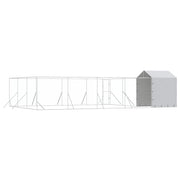 Hundgård med tak silver 10x6x2,5 m galvaniserat stål