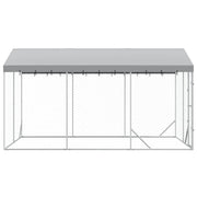Hundgård med tak silver 3x4,5x2,5 m galvaniserat stål