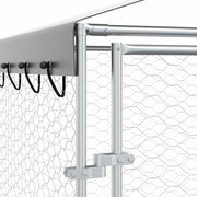 Hundgård med tak silver 3x4,5x2,5 m galvaniserat stål