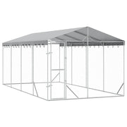 Hundgård med tak silver 3x6x2,5 m galvaniserat stål