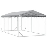 Hundgård med tak silver 3x6x2,5 m galvaniserat stål