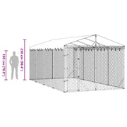 Hundgård med tak silver 3x6x2,5 m galvaniserat stål