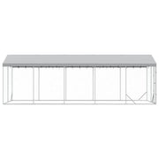 Hundgård med tak silver 3x7,5x2,5 m galvaniserat stål