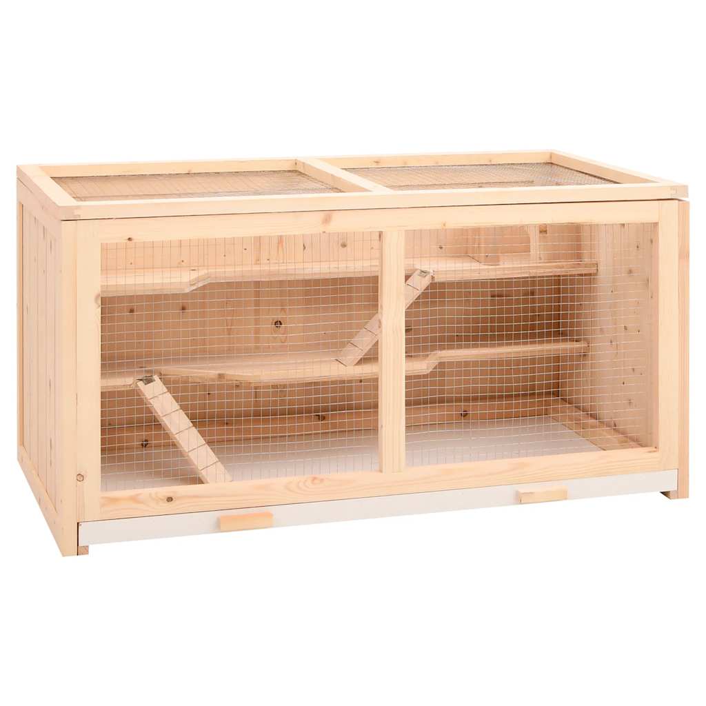 Hamsterbur 104x52x54 cm massivt trä gran