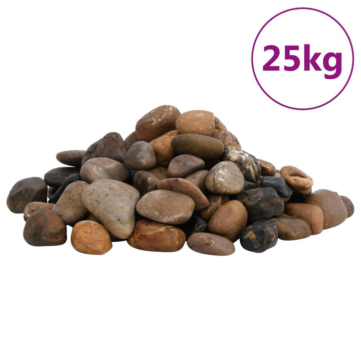 Polerad småsten 25 kg blandade färger 2-5 cm